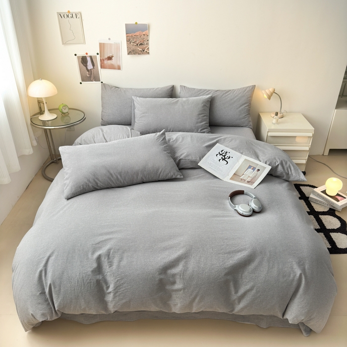 91家纺网 家纺一手货源 找家纺 清雅福 2024新款全棉A类水洗棉单品被套 烟灰