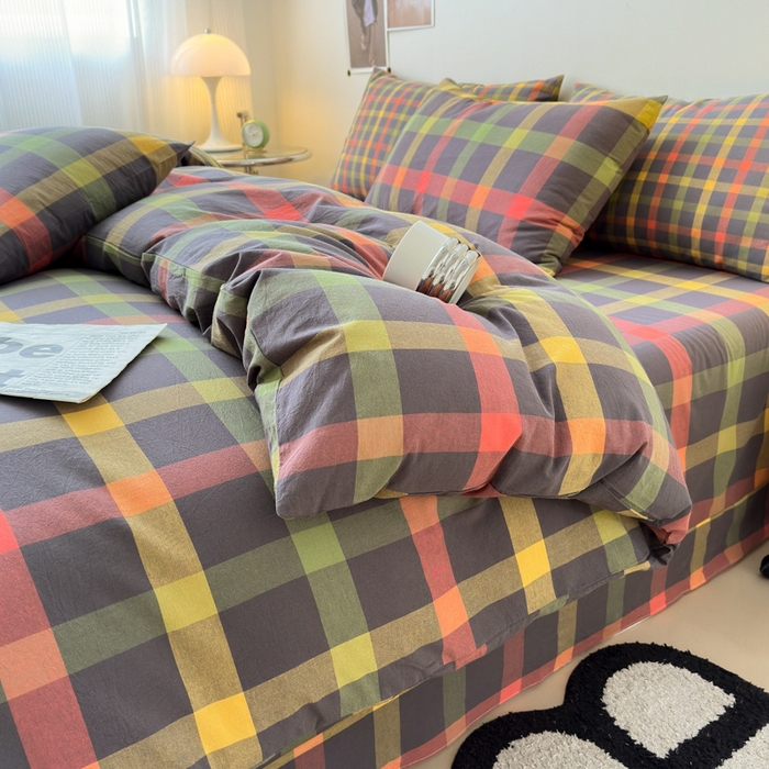 91家纺网 家纺一手货源 找家纺 清雅福 2025新款全棉A类水洗棉单枕套 晴空·灰