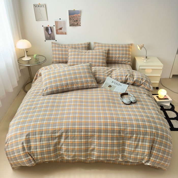 91家纺网 家纺一手货源 找家纺 清雅福 2024新款全棉A类水洗棉单品被套 映像-灰