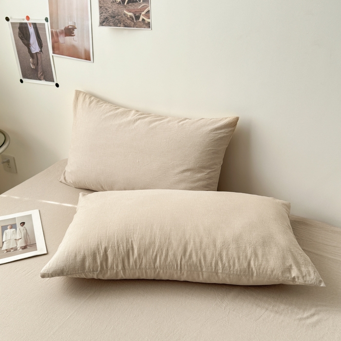 91家纺网 家纺一手货源 找家纺 清雅福 2024新款全棉A类水洗棉单品被套 素色-卡其