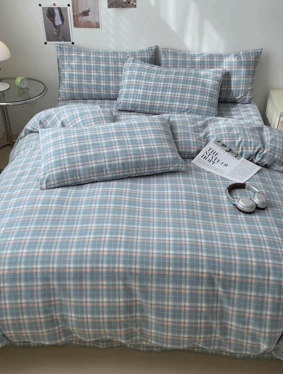 91家纺网 家纺一手货源 找家纺 清雅福 2024新款全棉A类水洗棉四件套单被套 映像-兰