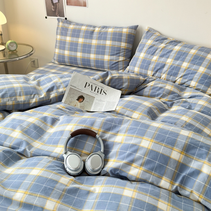 91家纺网 家纺一手货源 找家纺 清雅福 2025新款全棉A类水洗棉单枕套 初春格·兰