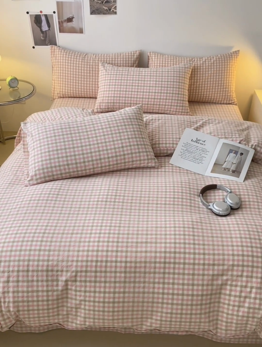 91家纺网 家纺一手货源 找家纺 清雅福 2024新款全棉A类水洗棉四件套单被套 印月-粉