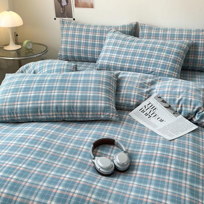 91家纺网 家纺一手货源 找家纺 清雅福 2024新款全棉A类水洗棉单品被套 映像-兰