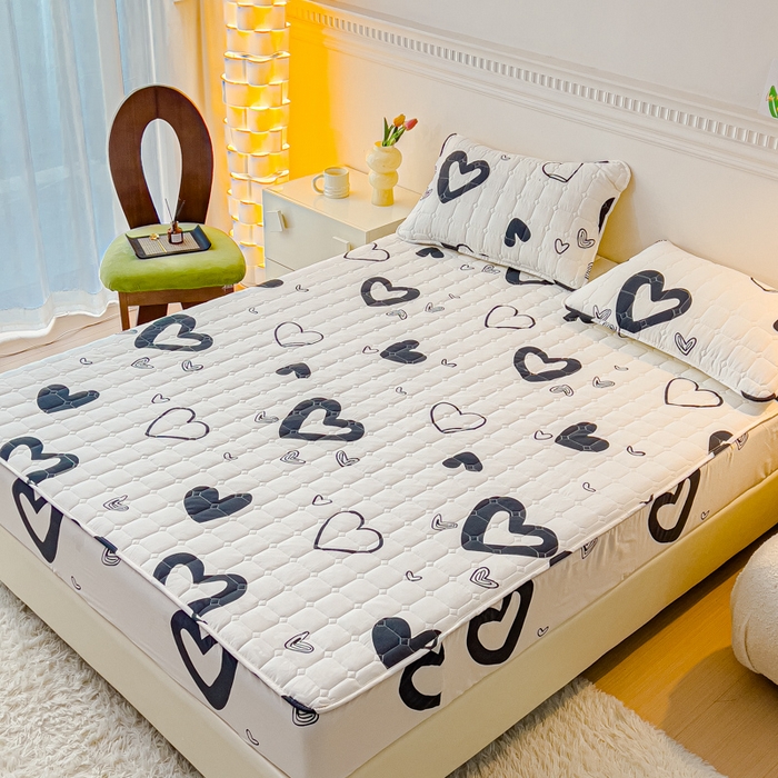 91家纺网 家纺一手货源 找家纺 寝居阁 2024新款13372全棉纯棉大豆纤维夹棉床笠 慢调时光