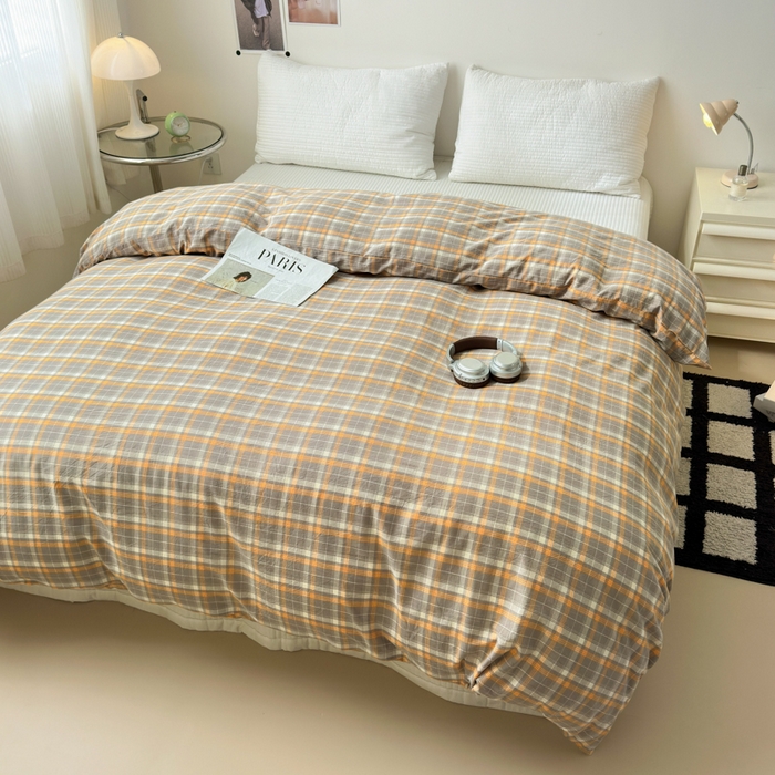 91家纺网 家纺一手货源 找家纺 清雅福 2024新款全棉A类水洗棉单品被套 映像-灰