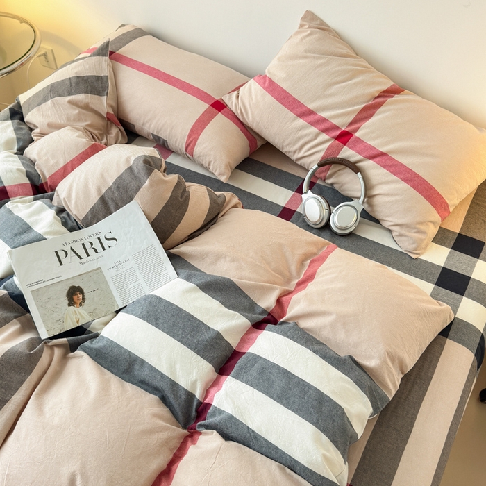 91家纺网 家纺一手货源 找家纺 清雅福 2025新款全棉A类水洗棉单枕套 宝莉·咖大格