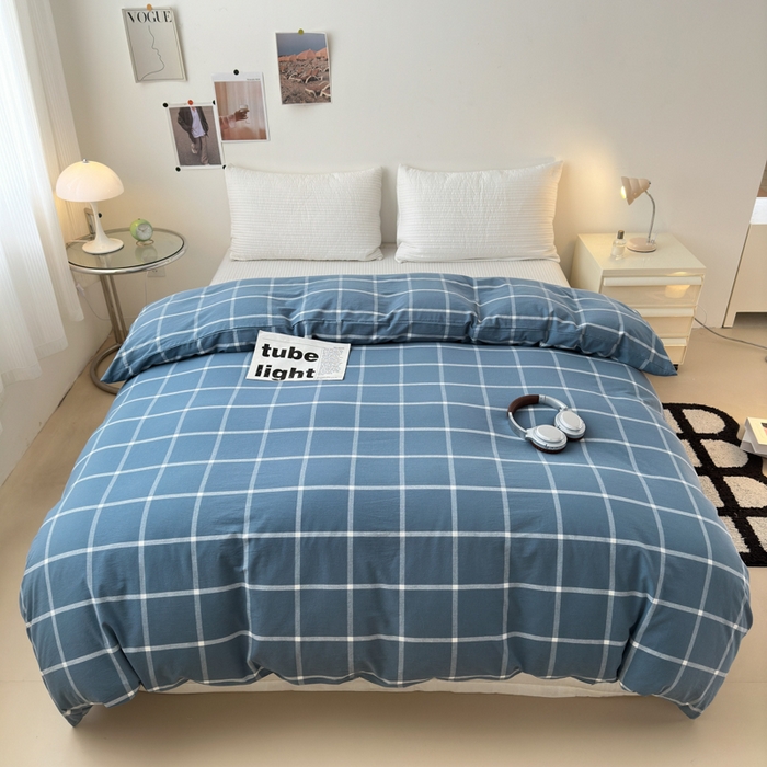 91家纺网 家纺一手货源 找家纺 清雅福 2024新款全棉A类水洗棉单品被套 米莱-灰