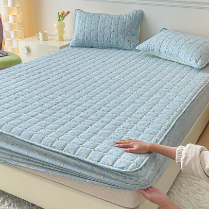 91家纺网 家纺一手货源 找家纺 （总）寝居阁 2024新款13372全棉纯棉大豆纤维夹棉床笠