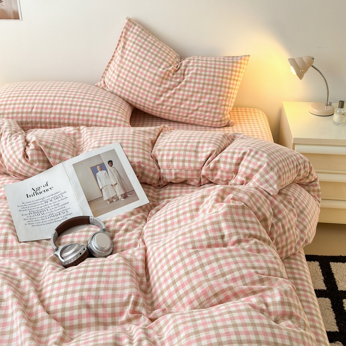 91家纺网 家纺一手货源 找家纺 清雅福 2025新款全棉A类水洗棉单枕套 印月·粉