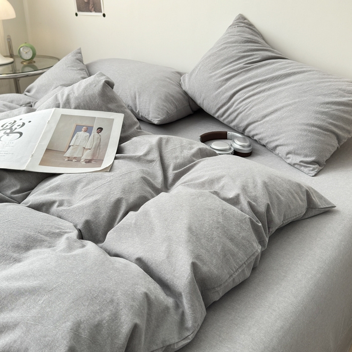 91家纺网 家纺一手货源 找家纺 清雅福 2025新款全棉A类水洗棉单枕套 烟灰