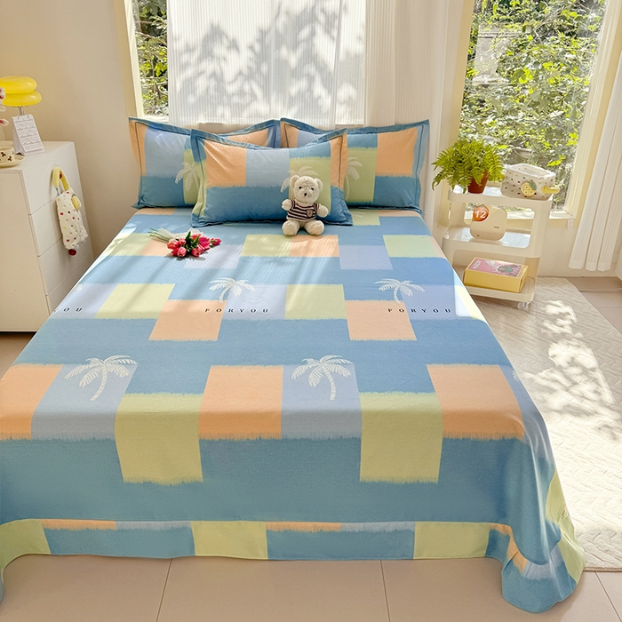 91家纺网 家纺一手货源 找家纺 家贝爱 2024新款JBA加厚圆角纯棉磨毛床单 浪漫旅程