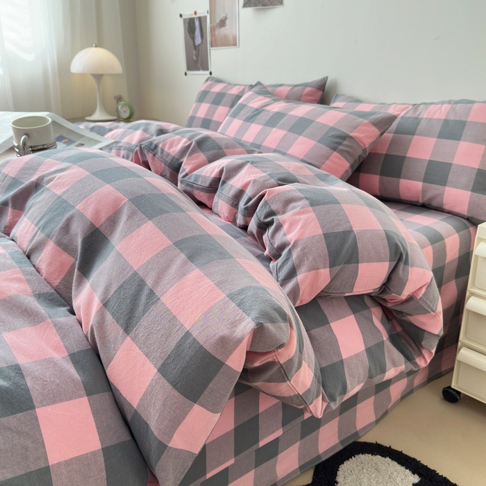 91家纺网 家纺一手货源 找家纺 清雅福 2025新款全棉A类水洗棉单枕套 青春雅格·粉