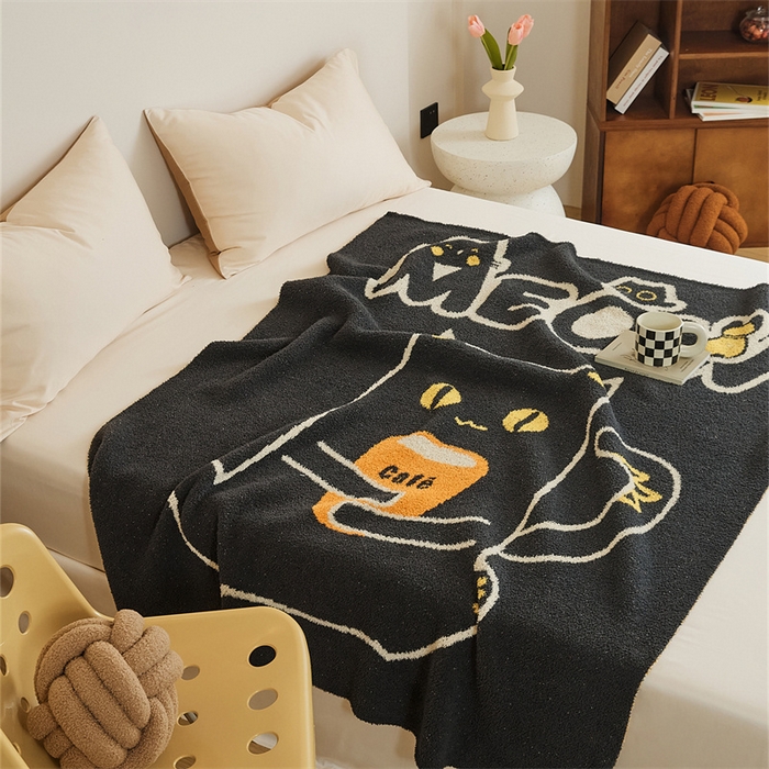 91家纺网 家纺一手货源 找家纺 （总）暖绵绵 2025新款半边绒毛毯-安赛猫（注：最低零售价161元）