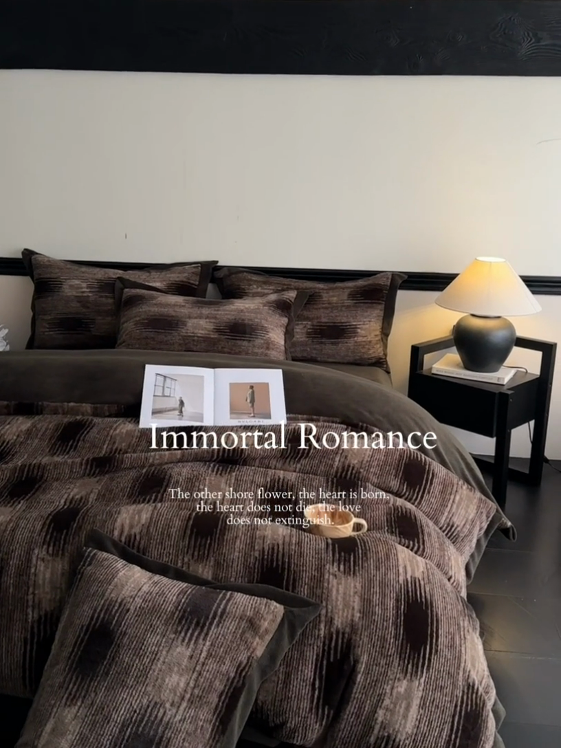 91家纺网 家纺一手货源 找家纺 丝印良品 2024秋冬新款丹麦绒宽边牛奶绒四件套 宽边兔绒-轮回