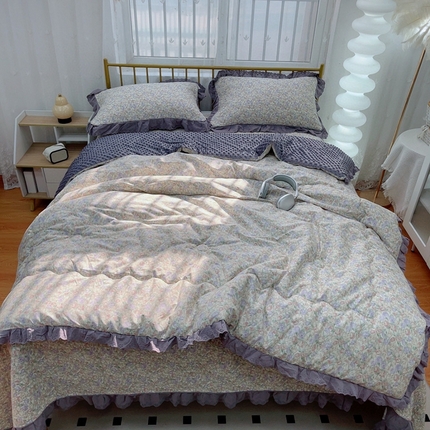 91家纺网 家纺一手货源 找家纺 （总）2025韩版纯棉豆豆被床盖四件套春秋被加厚冬被同款纯棉被套砂洗棉花床盖三件套四季通用