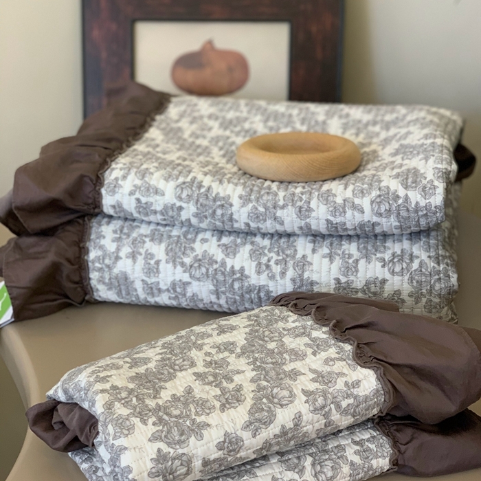 91家纺网 家纺一手货源 找家纺 汇庭 2024新款-天丝棉印花床盖三件套系列 薇纳庄园