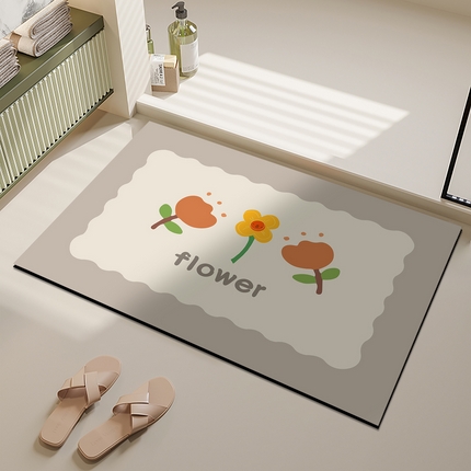 91家纺网 家纺一手货源 找家纺 （总）卡初 2025新款小清新款硅藻泥系列地垫防滑垫