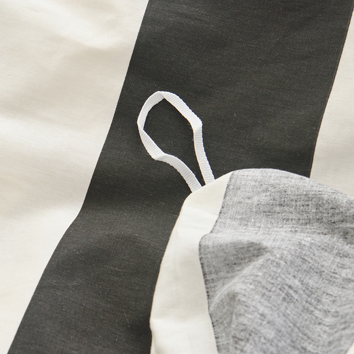 91家纺网 家纺一手货源 找家纺 启优 2024新款1370全棉被套 黑白条纹