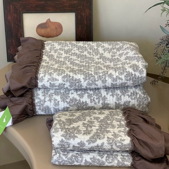 91家纺网 家纺一手货源 找家纺 汇庭 2024新款-天丝棉印花床盖三件套系列 薇纳庄园