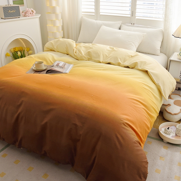 91家纺网 家纺一手货源 找家纺 启优 2024新款1370全棉被套 秘境桔