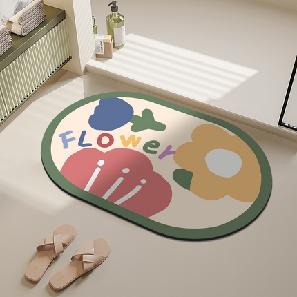 91家纺网 家纺一手货源 找家纺 （总）卡初 2025新款小清新款硅藻泥系列地垫防滑垫