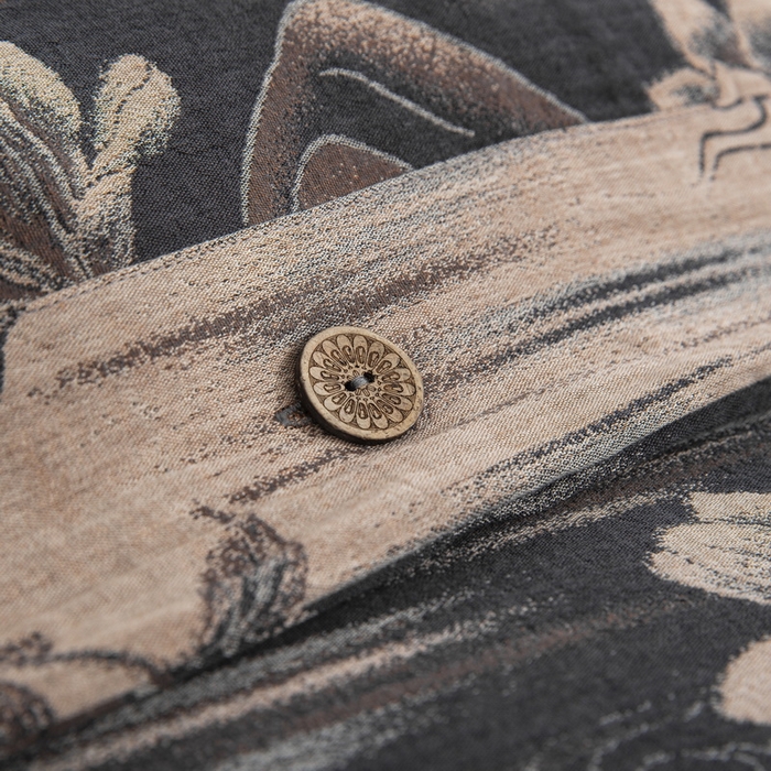 91家纺网 家纺一手货源 找家纺 鲁爱 2025新款全棉色织双层纱纽扣款四件套 木兰辞