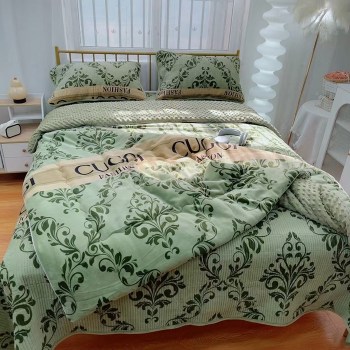 91家纺网 家纺一手货源 找家纺 暖居 2024新款牛奶绒豆豆被床盖四件套时尚大牌