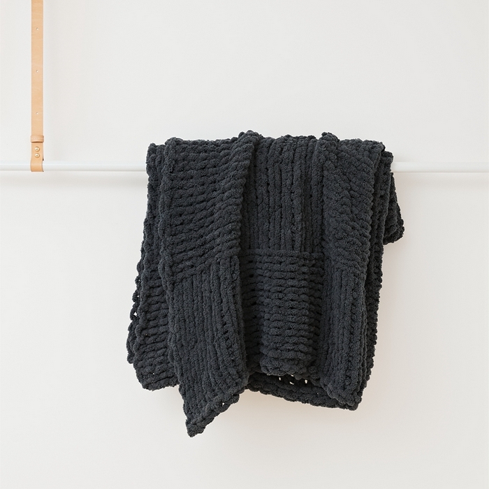 91家纺网 家纺一手货源 找家纺 暖绵绵 2025新款雪尼尔毛毯-比格（大格子） 比格-深灰