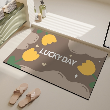 91家纺网 家纺一手货源 找家纺 （总）卡初 2025新款小清新款硅藻泥系列地垫防滑垫