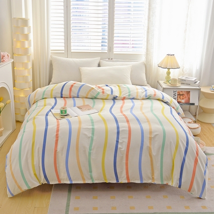 启优 2024新款1370全棉被套 五彩世界