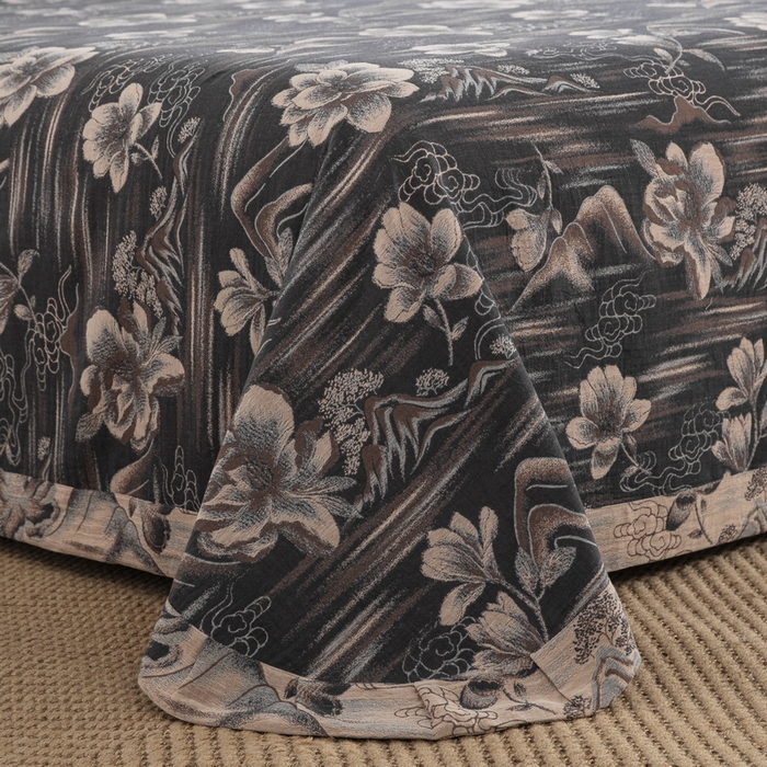 91家纺网 家纺一手货源 找家纺 鲁爱 2025新款全棉色织双层纱纽扣款四件套 木兰辞