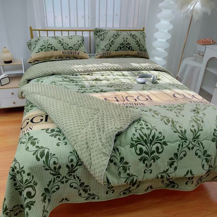 91家纺网 家纺一手货源 找家纺 暖居 2024新款牛奶绒豆豆被床盖四件套时尚大牌