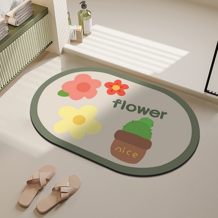 91家纺网 家纺一手货源 找家纺 （总）卡初 2025新款小清新款硅藻泥系列地垫防滑垫