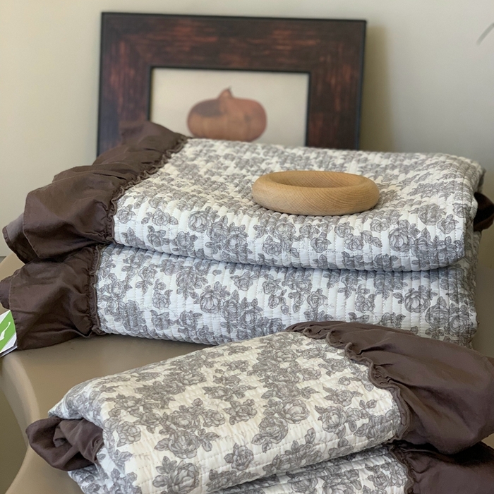 91家纺网 家纺一手货源 找家纺 汇庭 2024新款-天丝棉印花床盖三件套系列 薇纳庄园