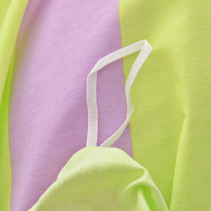 91家纺网 家纺一手货源 找家纺 启优 2024新款1370全棉被套 条纹紫绿