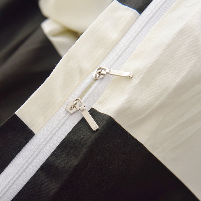 91家纺网 家纺一手货源 找家纺 启优 2024新款1370全棉被套 黑白条纹