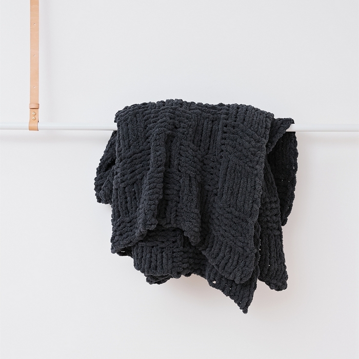 91家纺网 家纺一手货源 找家纺 暖绵绵 2025新款雪尼尔毛毯-思摩尔（小格子） 思摩尔-深灰