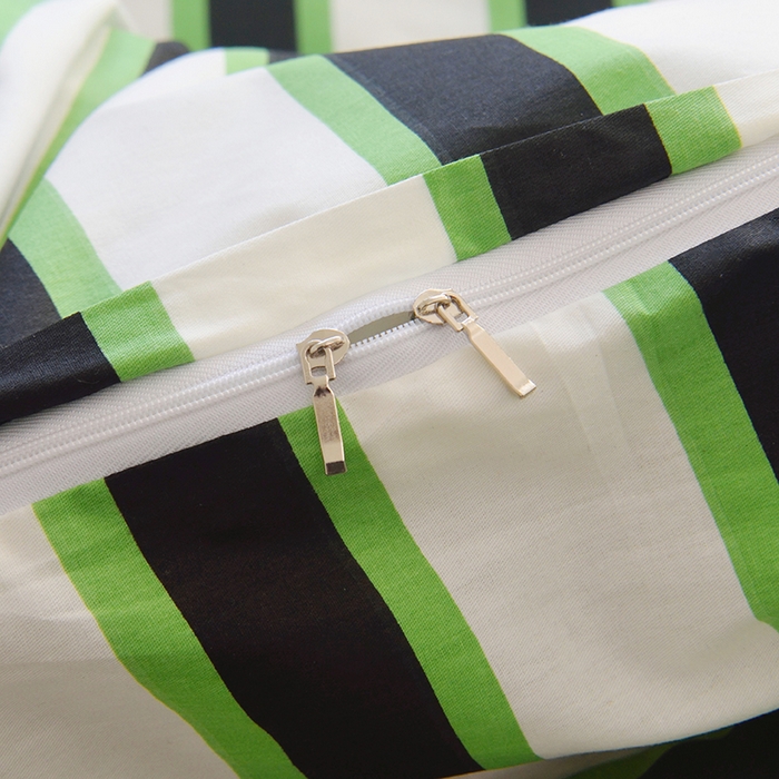 91家纺网 家纺一手货源 找家纺 启优 2024新款1370全棉被套 黑绿条纹