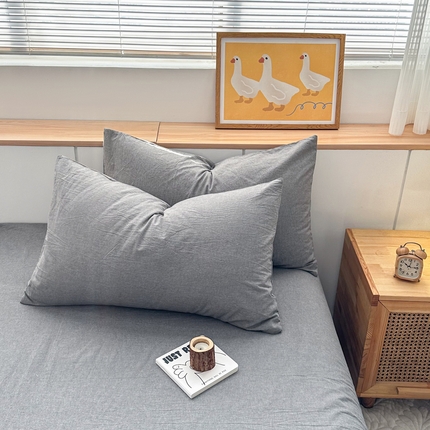 91家纺网 家纺一手货源 找家纺 （总）美梦莱 2023新款A类全棉色织水洗棉系列单品枕套（支持一件代发）