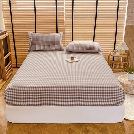 91家纺网 家纺一手货源 找家纺 （总）美梦莱 2024新款A类全棉色织水洗棉床笠 单品系列（支持一件代发）