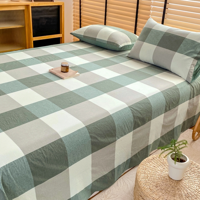 91家纺网 家纺一手货源 找家纺 （总）美梦莱 2024新款A类全棉色织水洗棉床单 单品系列（支持一件代发）