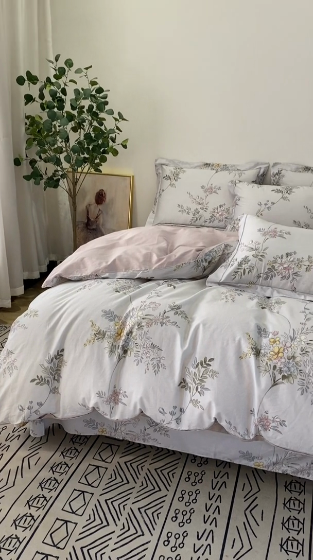 91家纺网 家纺一手货源 找家纺 （总）橙艺家居 2024新款铂金柔棉全棉印花四件套