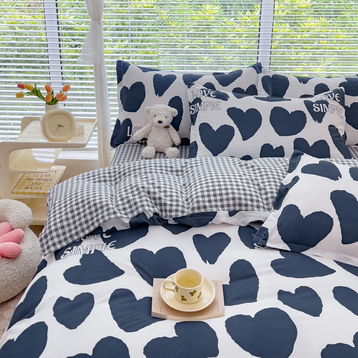 91家纺网 家纺一手货源 找家纺 布可家纺 2025新款水洗棉印花四件套 简尚