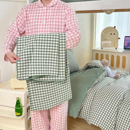 91家纺网 家纺一手货源 找家纺 （总）美梦莱 2023新款A类全棉水洗绵学生宿舍三件套四件套单品-单被套（支持一件代发）