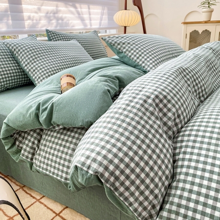 91家纺网 家纺一手货源 找家纺 （总）美梦莱 2024新款A类全棉色织水洗棉单被套（支持一件代发）