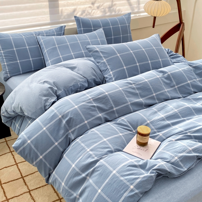 91家纺网 家纺一手货源 找家纺 （总）美梦莱 2024新款A类全棉色织水洗棉四件套 套件系列（支持一件代发）