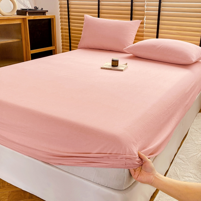 91家纺网 家纺一手货源 找家纺 （总）美梦莱 2024新款A类全棉色织水洗棉床笠 单品系列（支持一件代发）