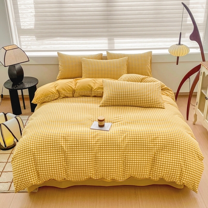 91家纺网 家纺一手货源 找家纺 （总）美梦莱 2024新款A类全棉色织水洗棉四件套 套件系列（支持一件代发）