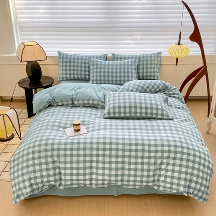 91家纺网 家纺一手货源 找家纺 （总）美梦莱 2024新款A类全棉色织水洗棉四件套 套件系列（支持一件代发）